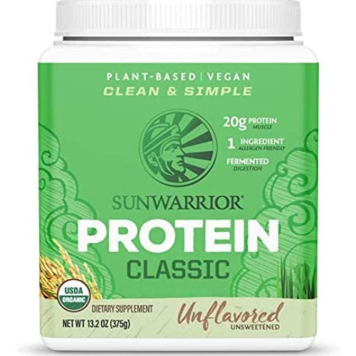 Sunwarrior Classic Organic Brown Rice Vegan Protein Powder, 375g, Unflavored
