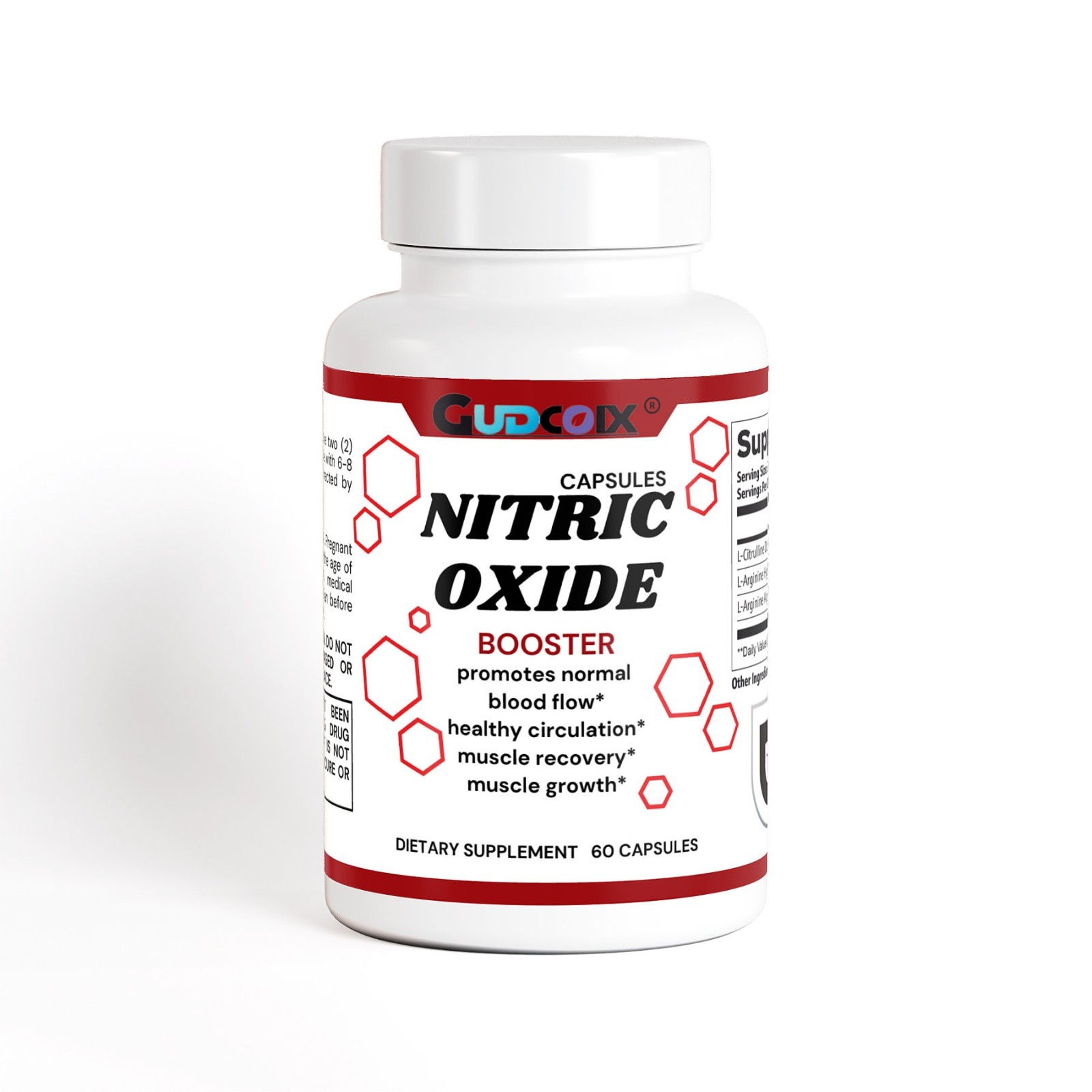 Gudcoix Nitric Oxide Booster for Circulation | L-Arginine & L-Citrulline 60 Caps