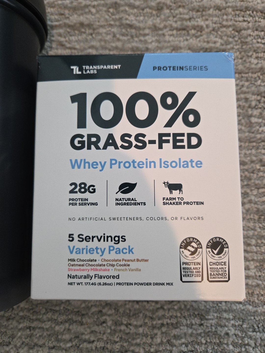 TRANSPARENT LABS 🔥 – Variety 5 Pack Whey Protein Isolate W/ Blender Bottle