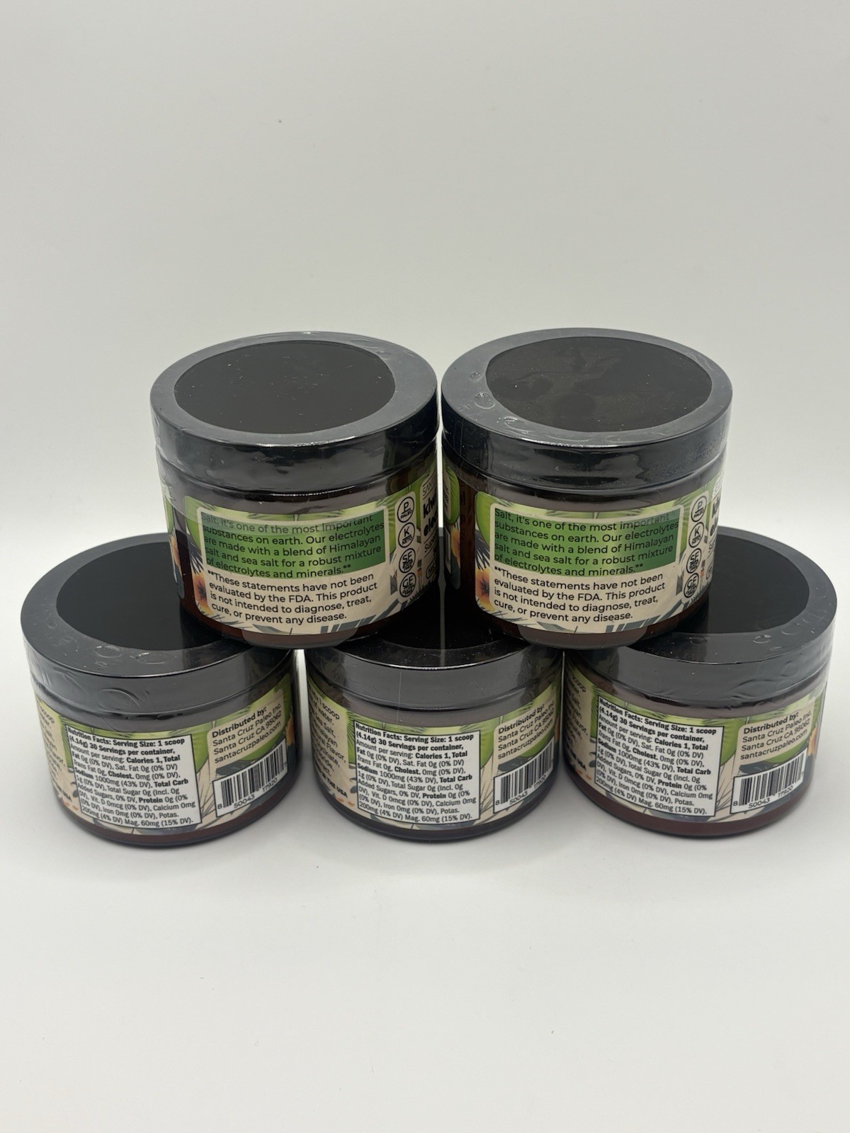 5 Pack Santa Cruz Paleo Kiwi Electrolytes Powder 30 Servings 4.4oz Exp 01/27