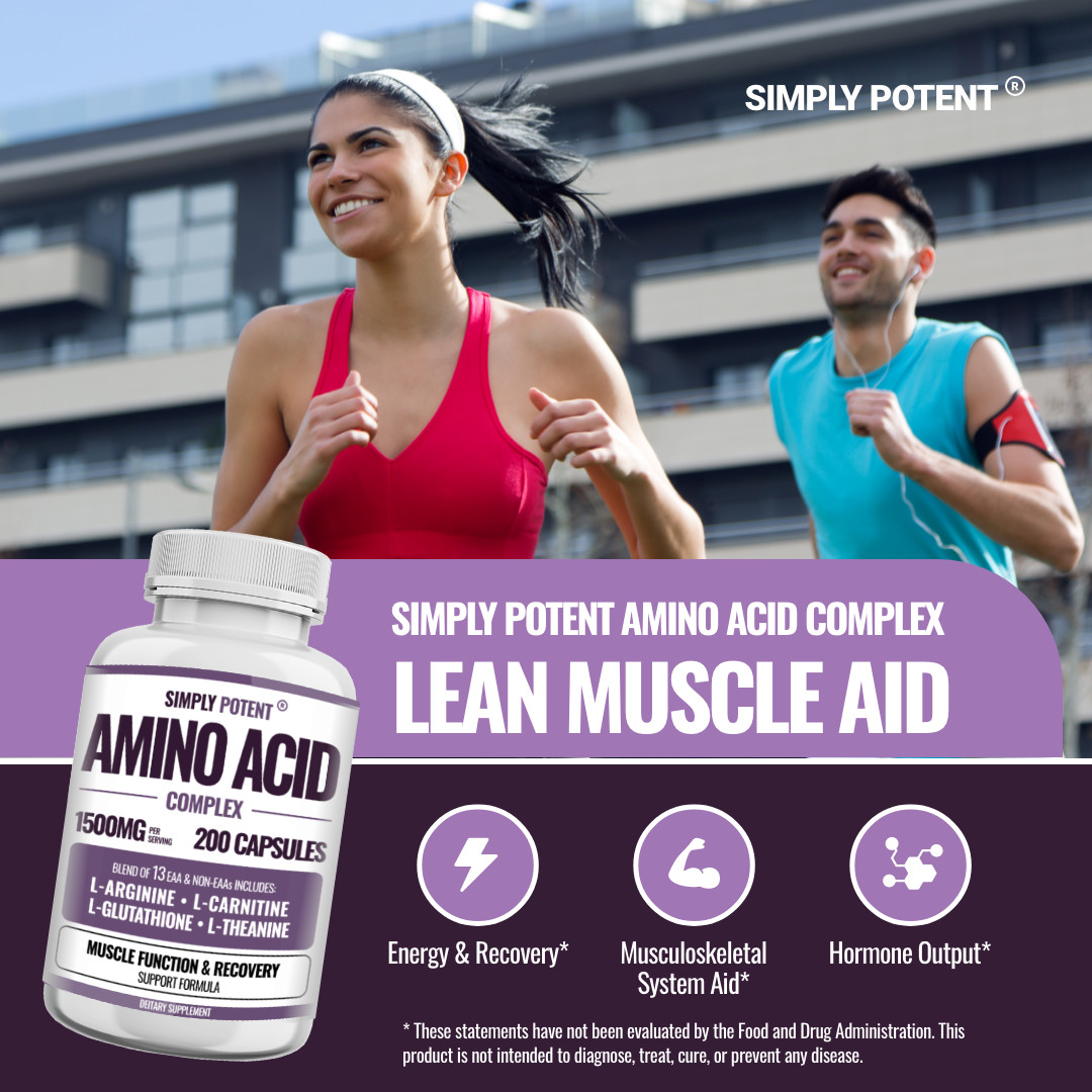 Amino Acid Complex 1500mg 200 Capsules – 13 Aminos with L-Arginine L-Glutathione