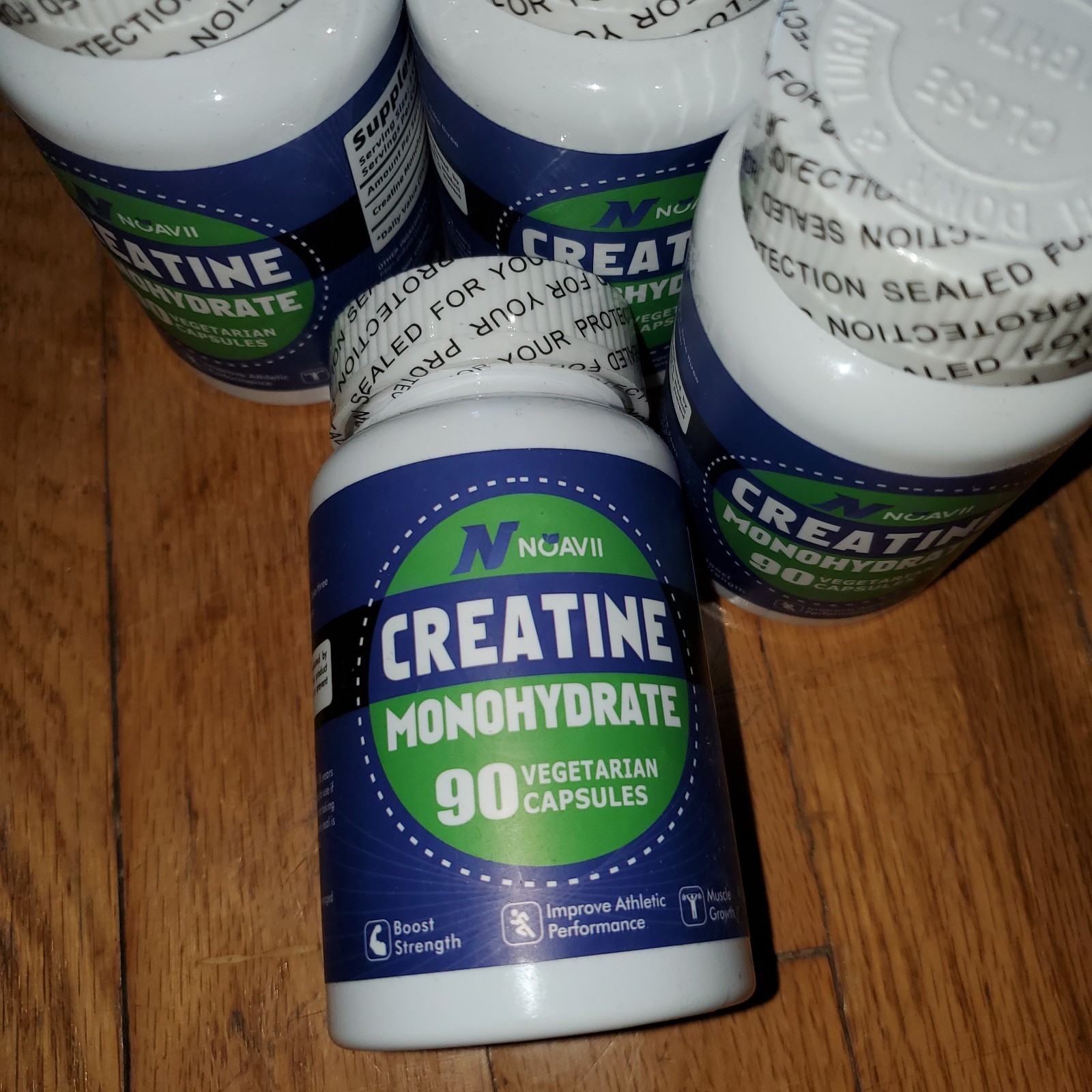 5x NOAVII Creatine Monohydrate 90 Vegetarian Capsules 375g Brain & Muscle Health