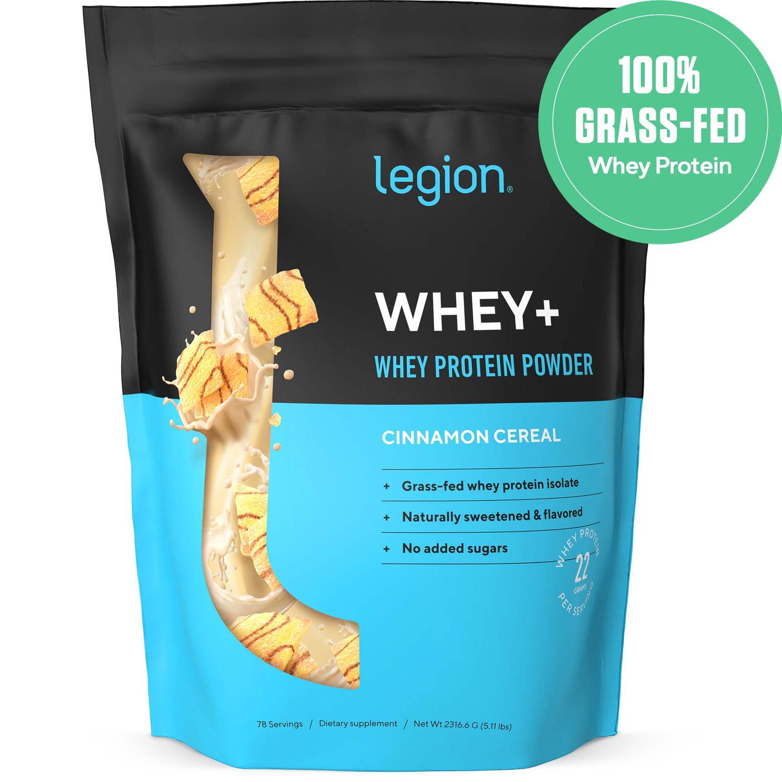 Whey+ Protein Isolate Powder naturally sweetened and flavored