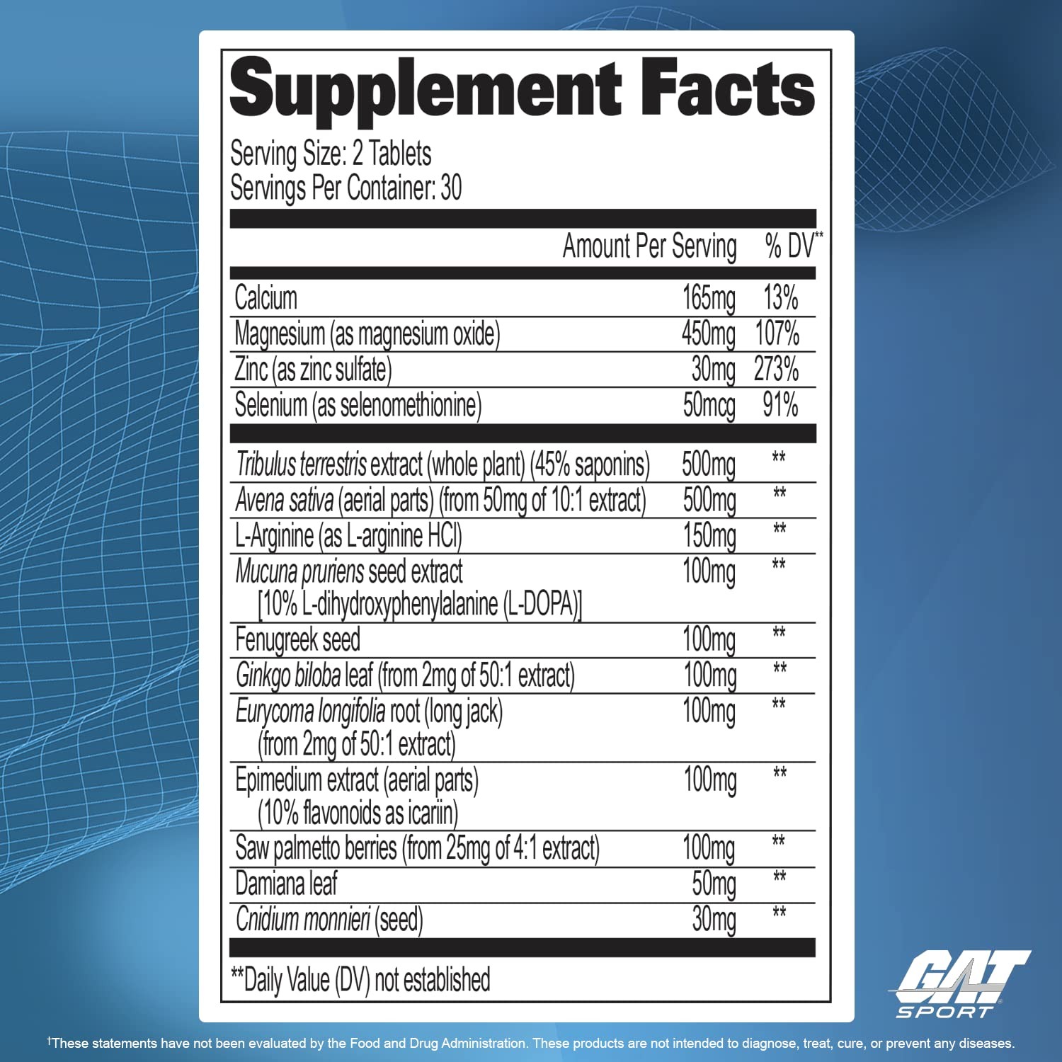 GAT Sport Testrol Original Test Booster | Male 60 count (Pack of 1)