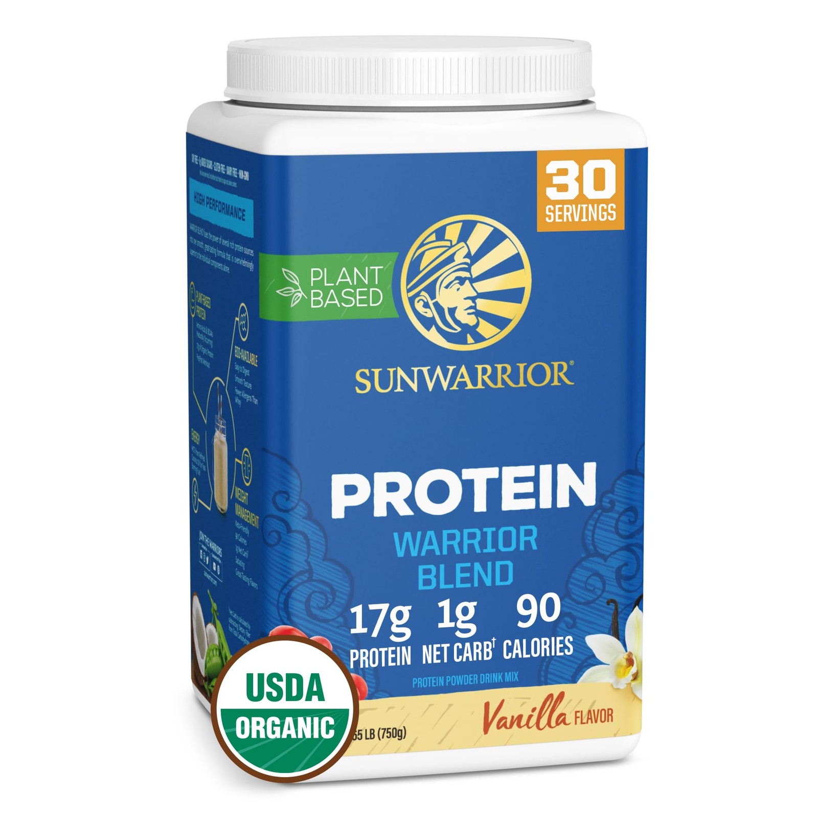 pack of 3 Sunwarrior Vegan Protein Powder Organic Plant-Based Protein | BCAA