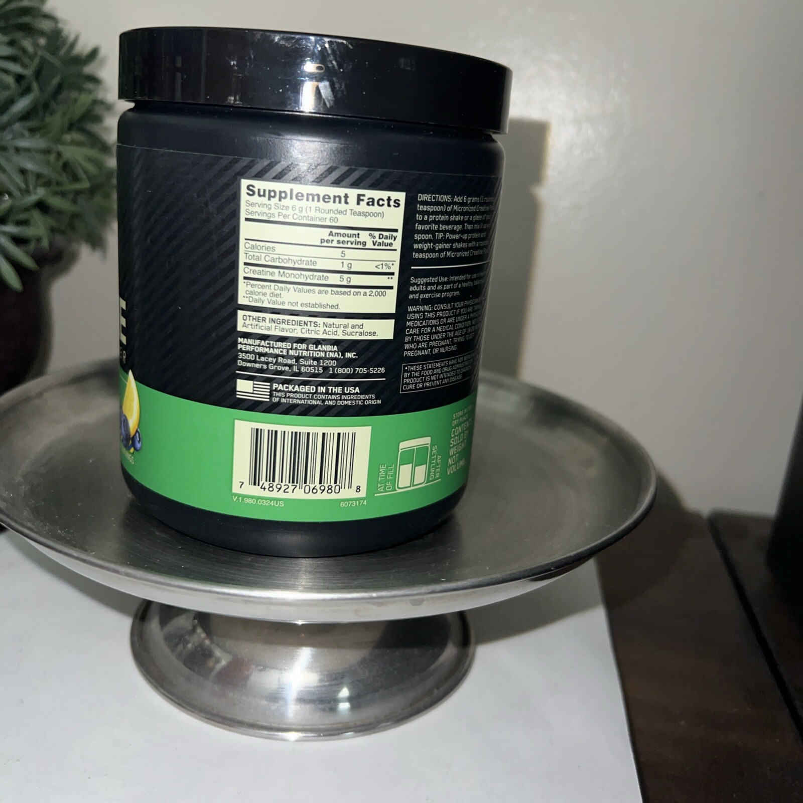 Optimum Nutrition Micronized Creatine Powder BlueBerry Lemonade – Size: 12.69 oz