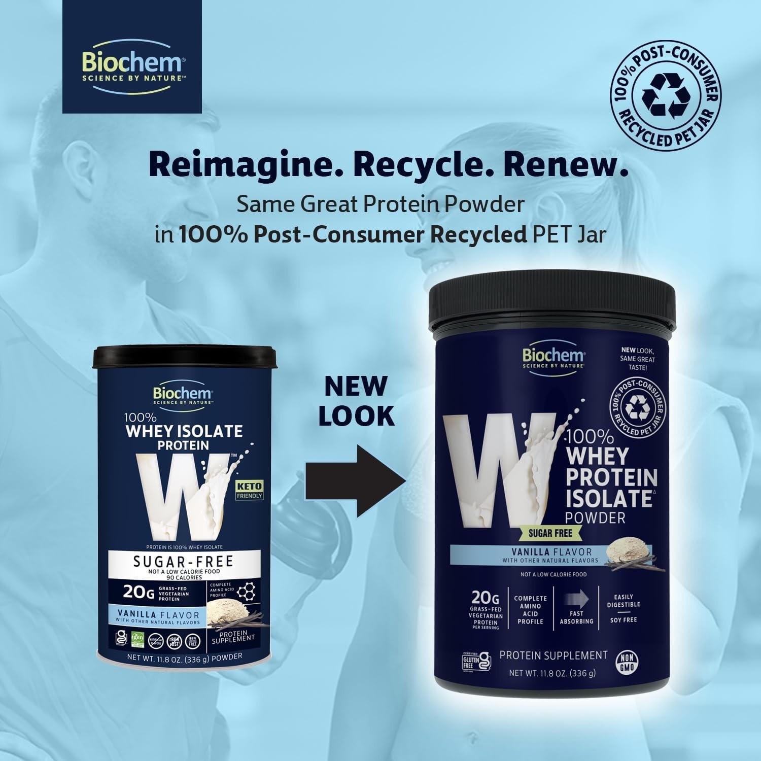 Keto Friendly 100% Whey Vanilla – 20g Protein, 11.8oz, Vegetarian & Gluten Free