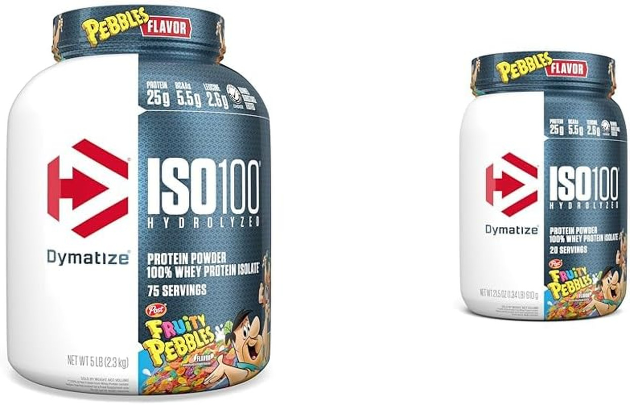ISO100 Hydrolyzed Fruity Pebbles Protein Powder Bundle, 25G Protein, 5.5G Bcaas,