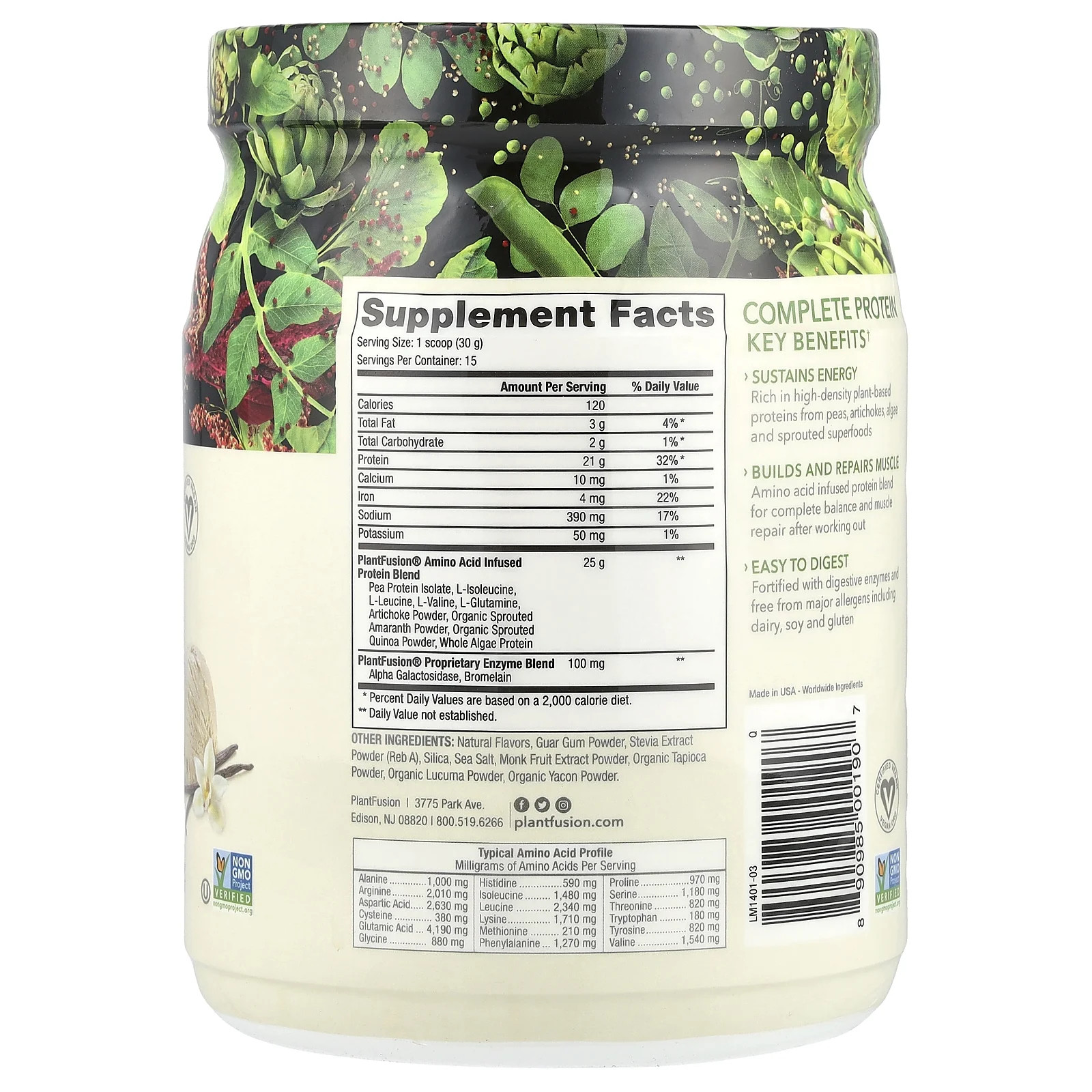 Complete Protein – Creamy Vanilla Bean 15.87 Oz Pwdr