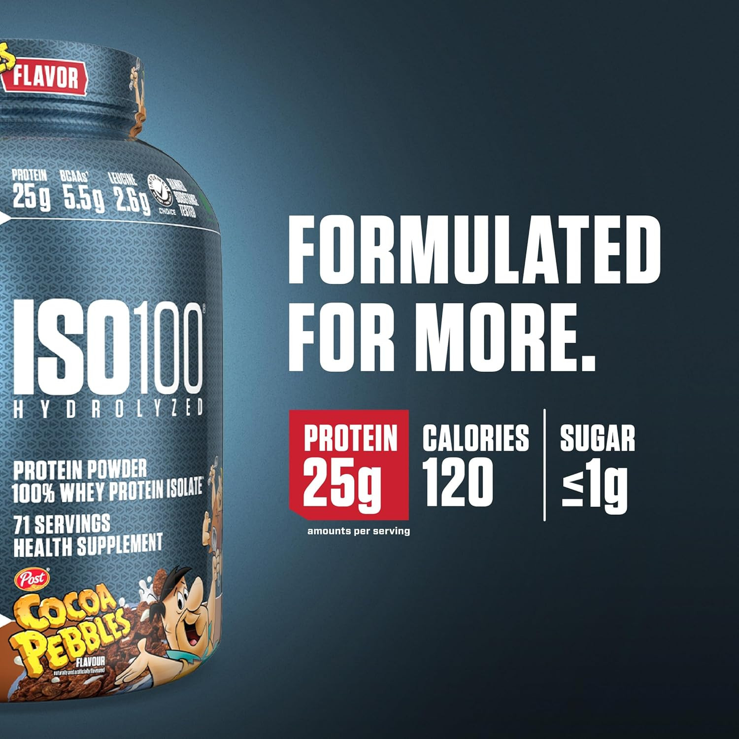 X Cocoa Pebbles ISO100 Whey Protein Powder Isolate, 25G of Protein, 5.5G Bcaas,