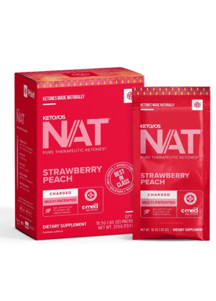 Pruvit NAT KETO OS Strawberry Peach 20 Packets