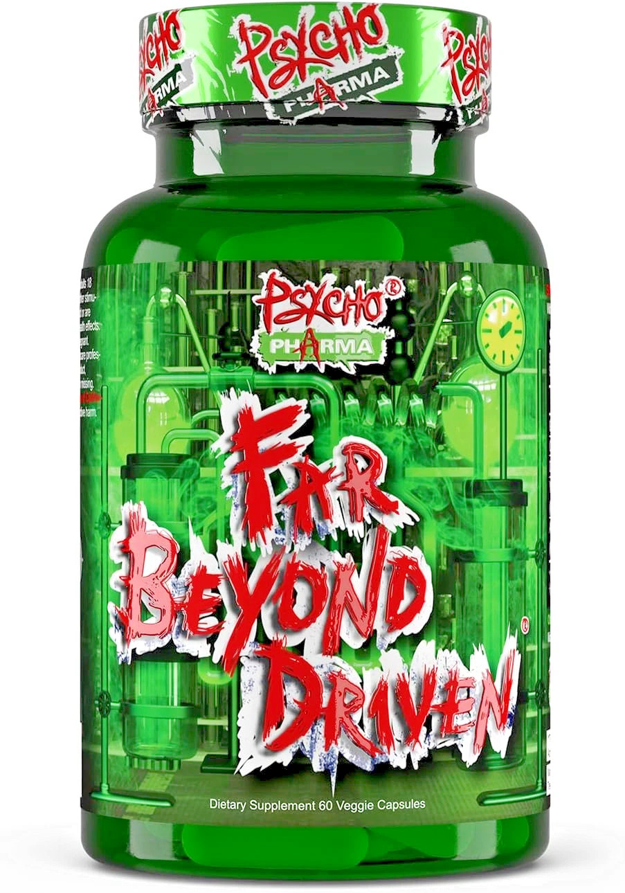 PSYCHO PHARMA FAR BEYOND DRIVEN Burn Thermogenic Energy Focus Mood 60 Servings