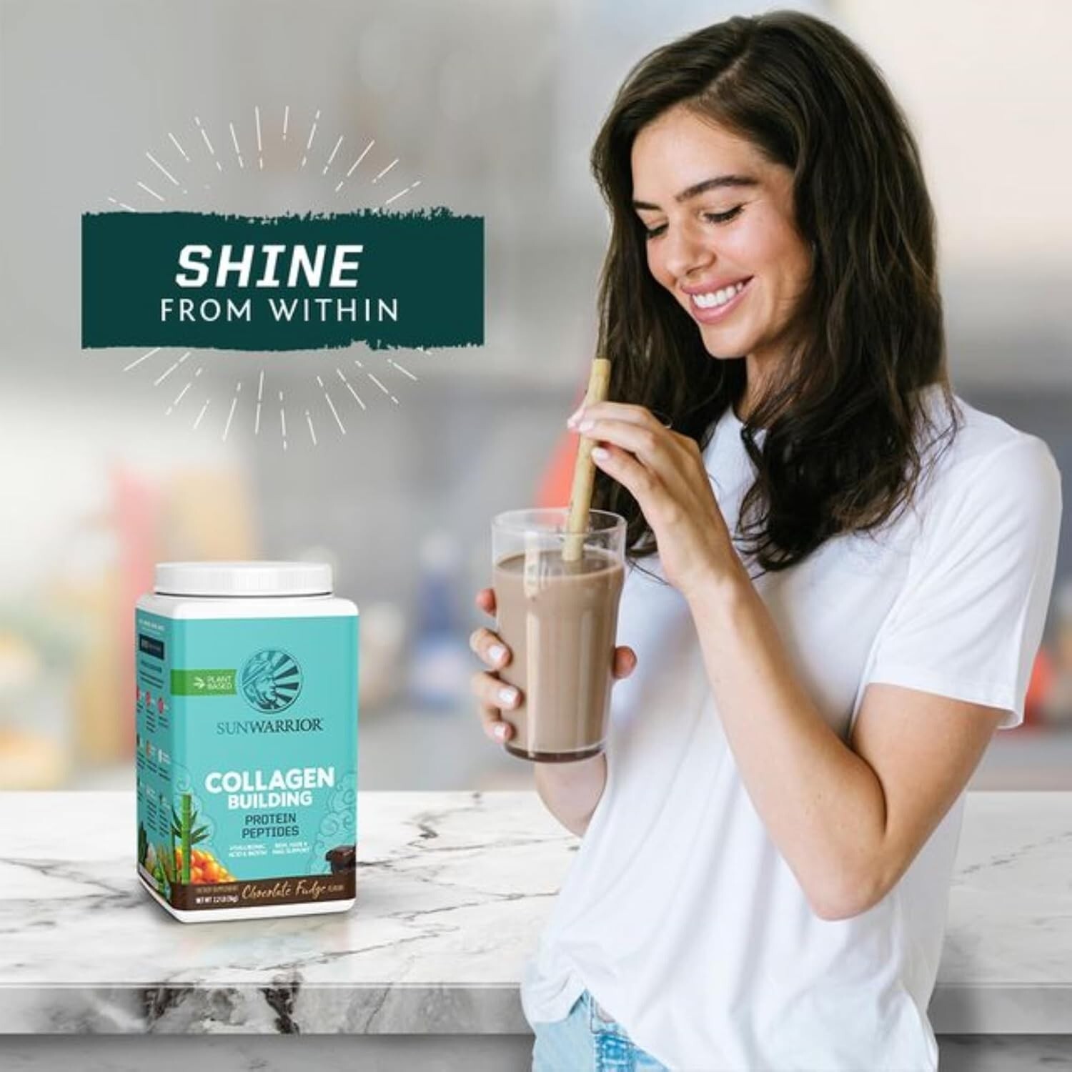 Sunwarrior Vegan Collagen Protein Powder Plant-Based Hyaluronic Acid, 2.2 lb