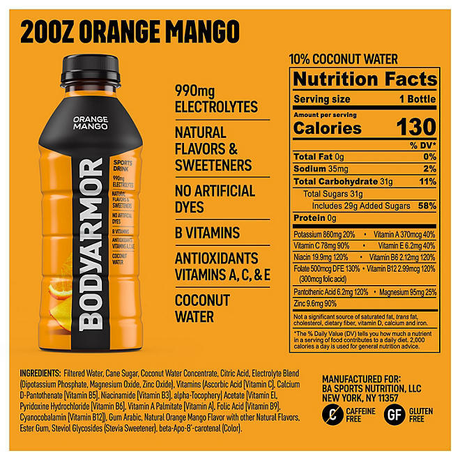 BODYARMOR Sports Drink Variety Pack (20 fl. oz., 18 pk.)