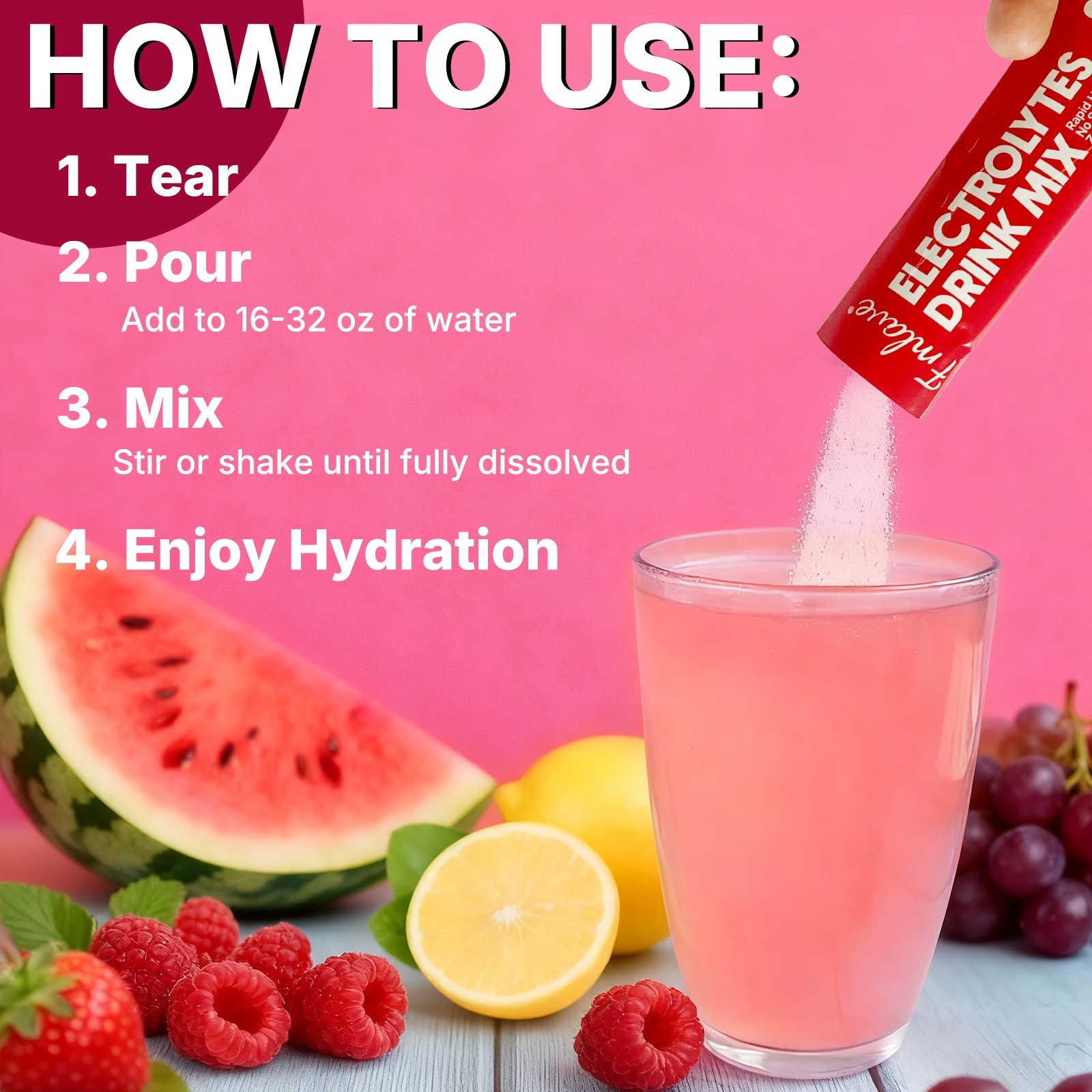 Hydration Mix Sport Drink Powder Sugar Free Essential Electrolyte 20 Sachets