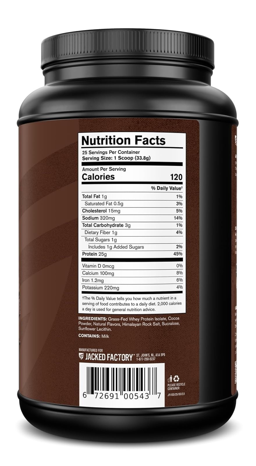 Jacked Factory Authentic ISO Whey Protein Isolate – Dark Chocolate 25 Servings