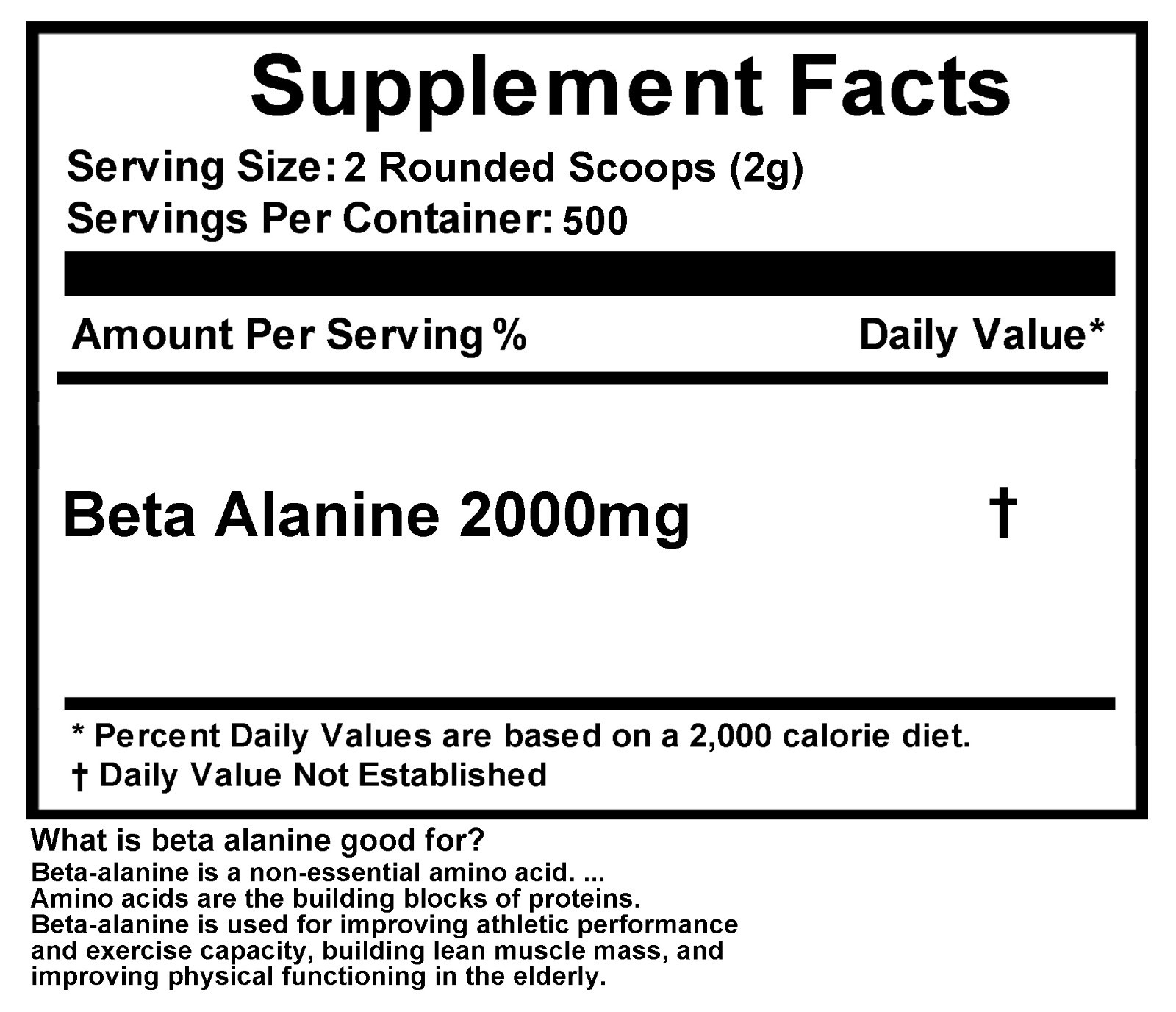 Beta Alanine Unflavored 8.8lb (4000g) 100% Pure Powder 2000 Servings KOSHER