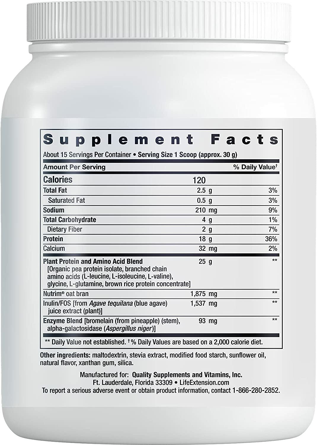 Life Extension Plant Protein Complete and Amino Acid Complex Vanilla Flavor