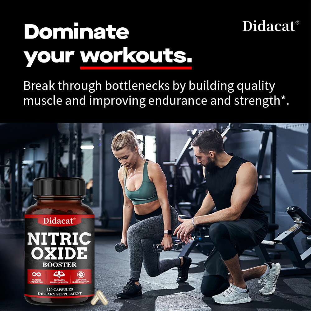 Nitric Oxide Booster Supplement Capsule– Promotes Nutrient Flow to Muscles&Heart