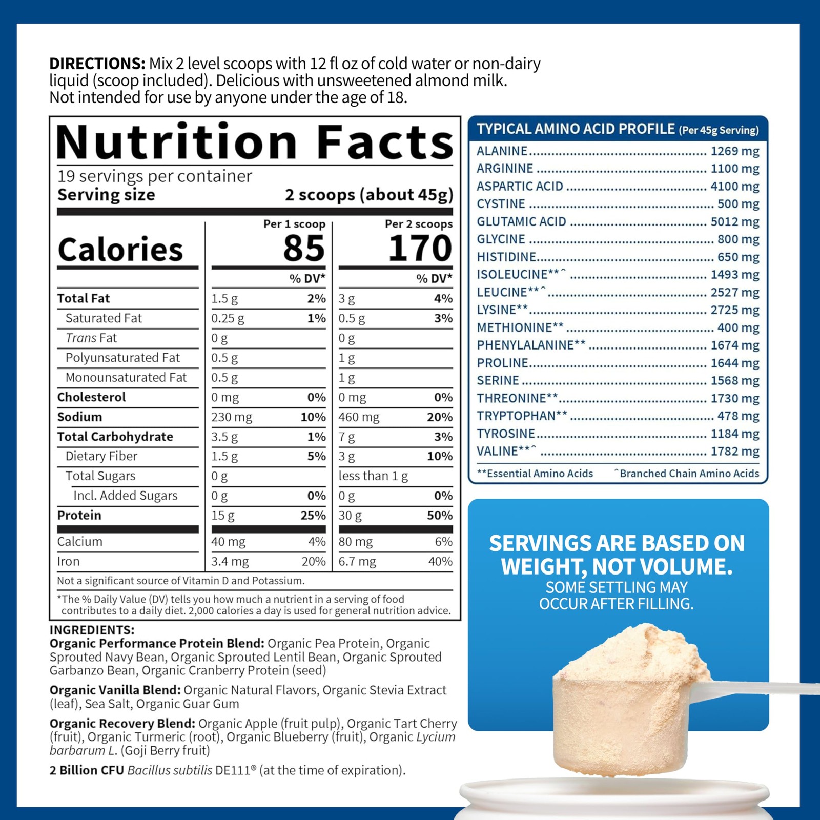 Garden Of Life Organic Vegan Protein Powder Probiotics Bcaas Nsf Certified