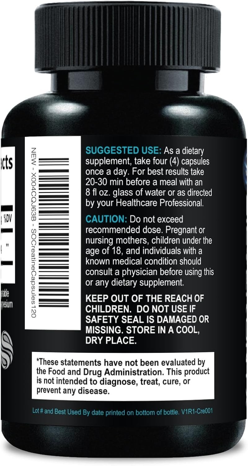 Creatine Monohydrate 3000mg Per Serving – 3X Strength Micronized Creatine Pow…