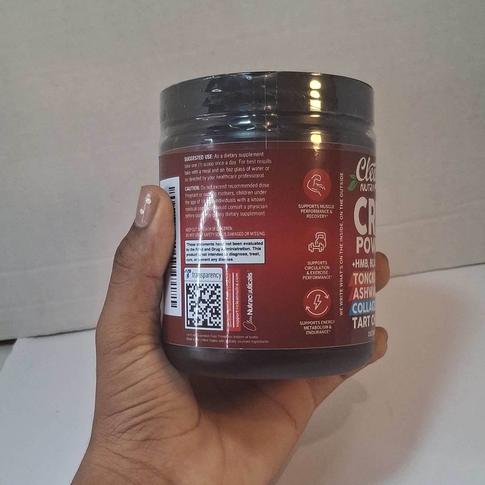 Clean Nutra Muscle Surge Creatine Powder Men Muscle Gain Light Orange 9.7oz