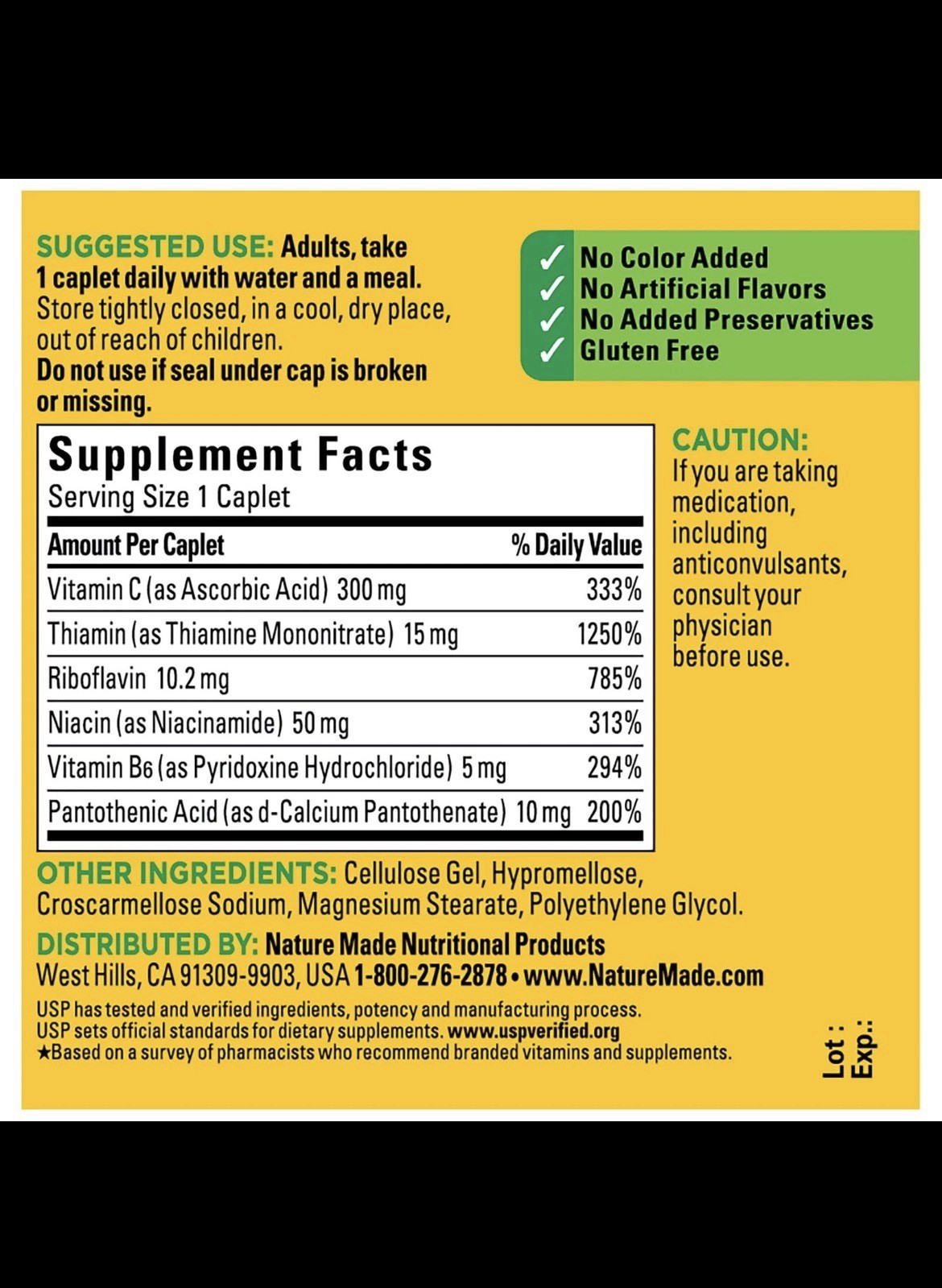 Nature Made Vitamin B-Complex 100 Caplets
