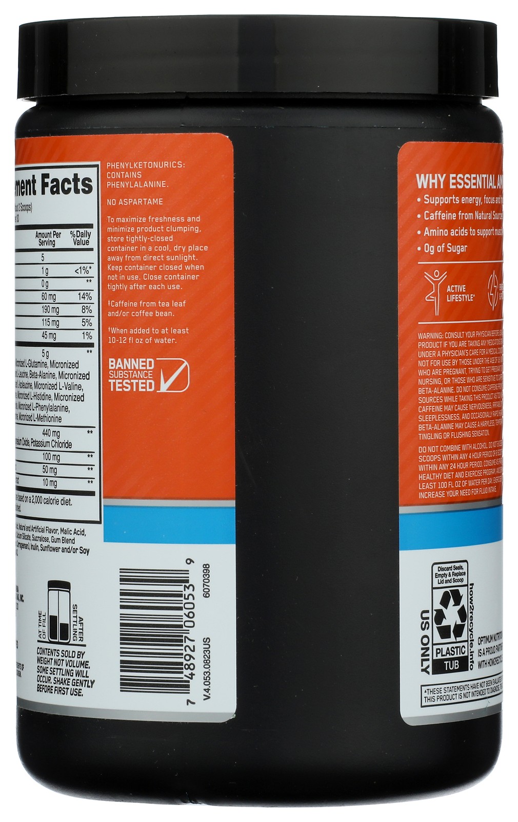 Optimum Nutrition Essential Amino Energy Electrolytes Tangerine 10.05 1 Pack