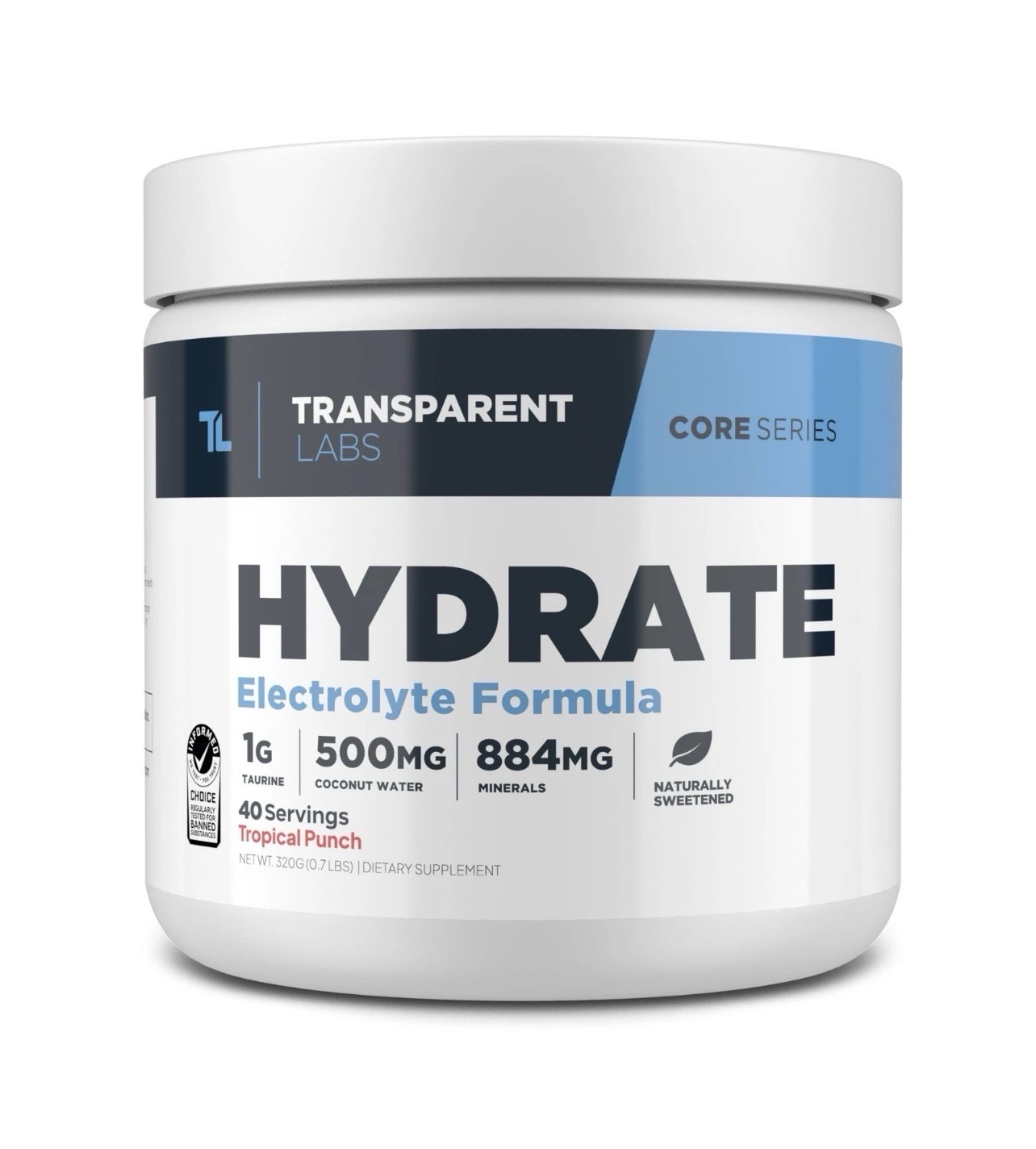 🍍🥥🍍Transparent Labs Hydrate Electrolyte Tropical Punch 40 Servings Exp 11/26