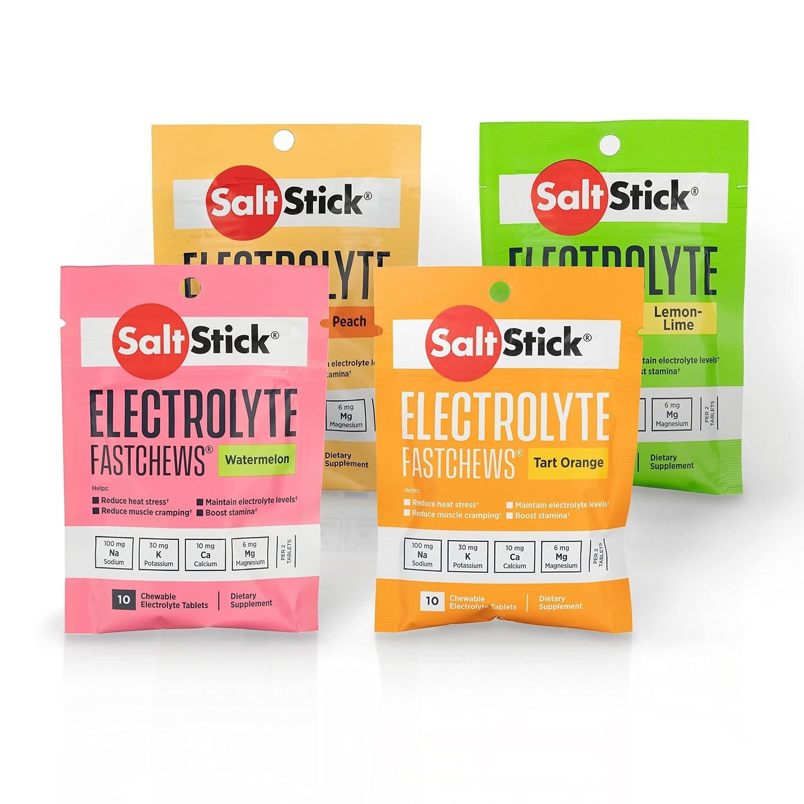 SaltStick Electrolyte Replacement Tablets for Hydration 10ct Variety 4-Pack
