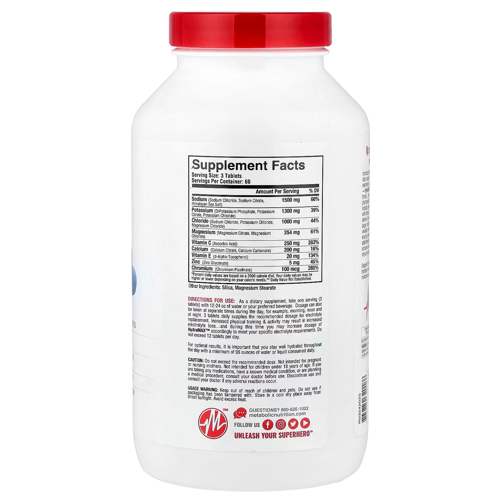 HYDRAMAX ELECTROLYTES HYDRATION TABLET WITHOUT ALL THE SUGAR 180 TABS FREE SHIP