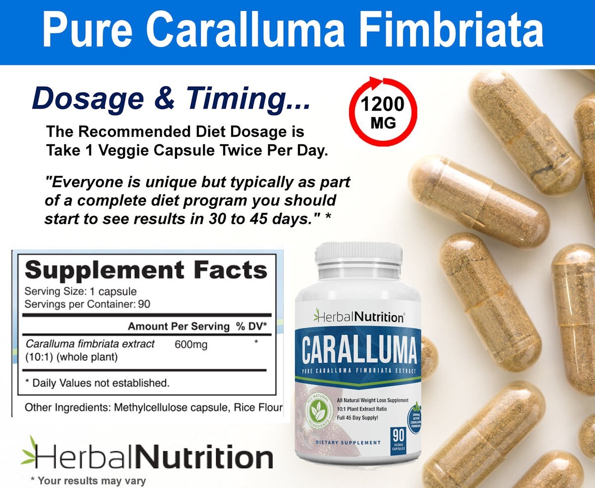 Best Caralluma Weight Loss Supplement 1000mg 10:1 Fat Burner 180 Caps 2 Pack!