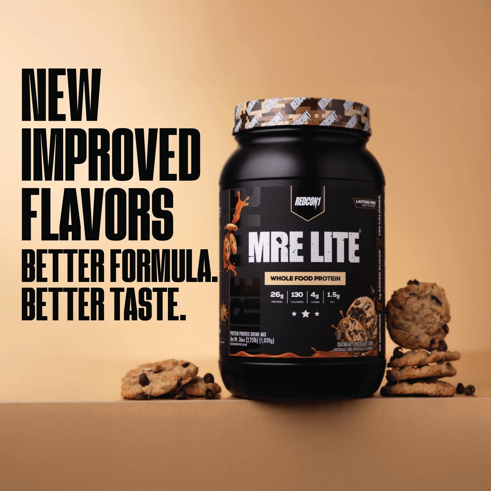 REDCON1 MRE Lite Whole Food Protein Powder, Oatmeal Chocolate Chip – Low Carb…