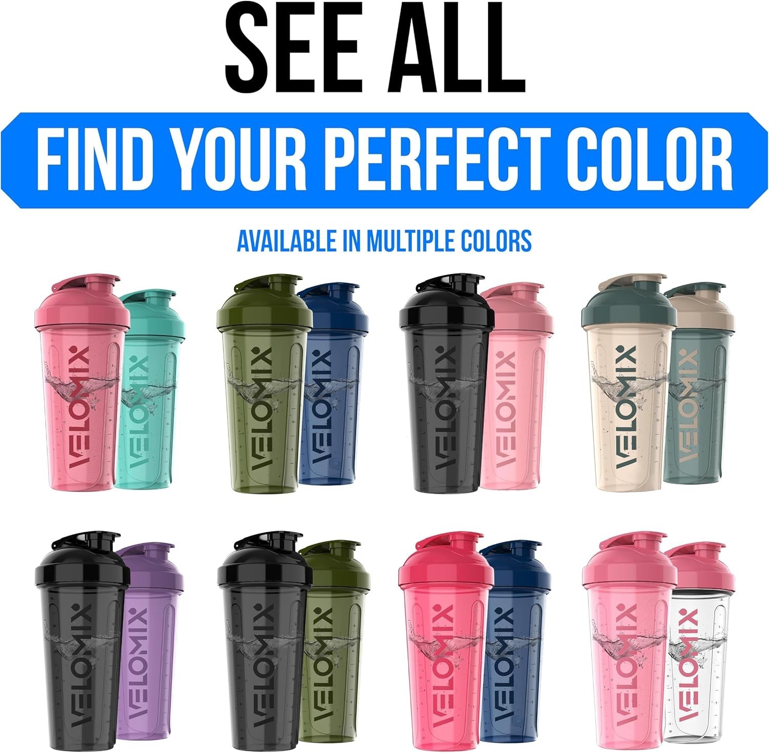 -2 Pack- 28 oz Protein Shaker Bottles for Protein Mixes – 2x Wire Whisk | Leak P
