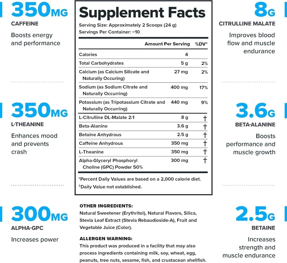 LEGION- All Natural Nitric Oxide Preworkout Drink to Boost Energy, Creatine…
