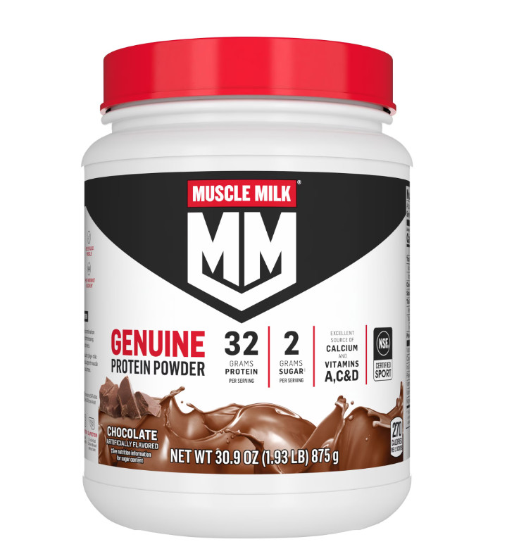 Muscle Milk Genuine Protein Powder, Chocolate, 1.93 Pound, 12 Servings