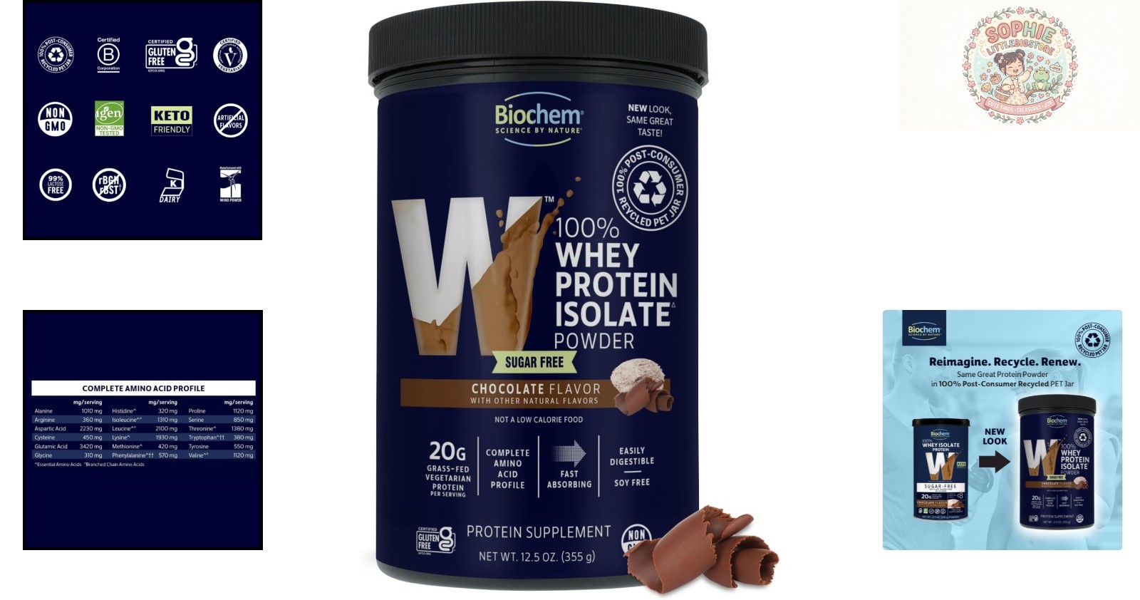 Delicious Sugar-Free Chocolate Whey Protein 20g – Gluten Free, Keto 12.5oz