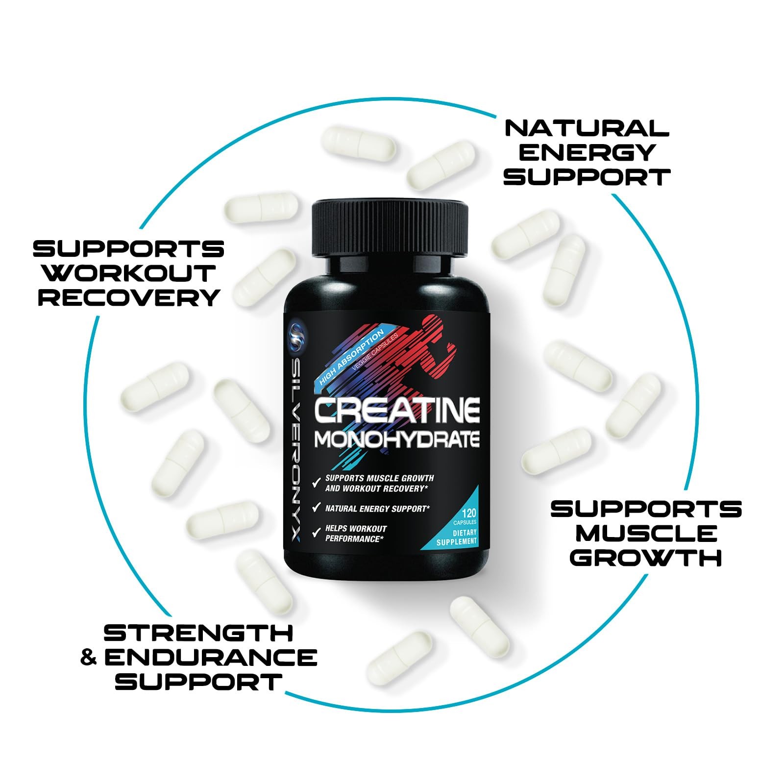 Creatine Monohydrate Capsules 3000mg – Micronized 120 Count (Pack of 1)