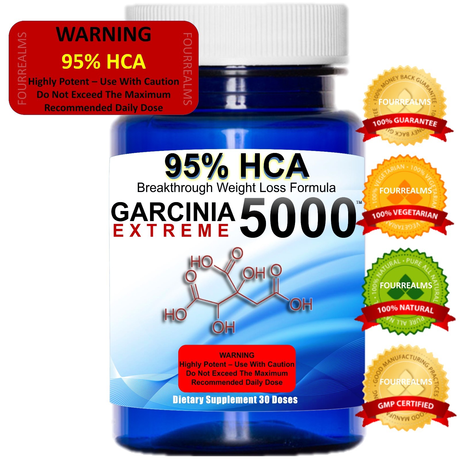 100% Pure Garcinia Cambogia Extract NOT 80% HCA – CONTAINS 95% HCA Weight Loss