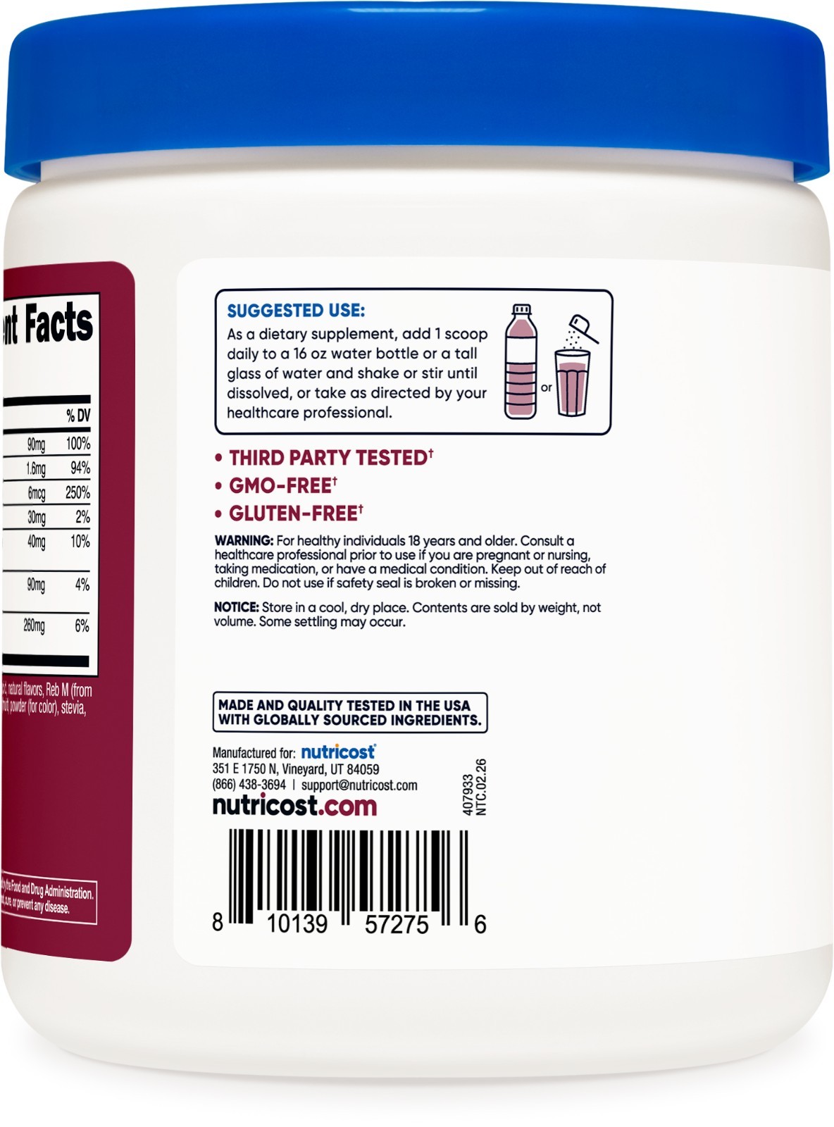 Nutricost Electrolyte Complex Drink Mix Powder (Grape) 120 Servings