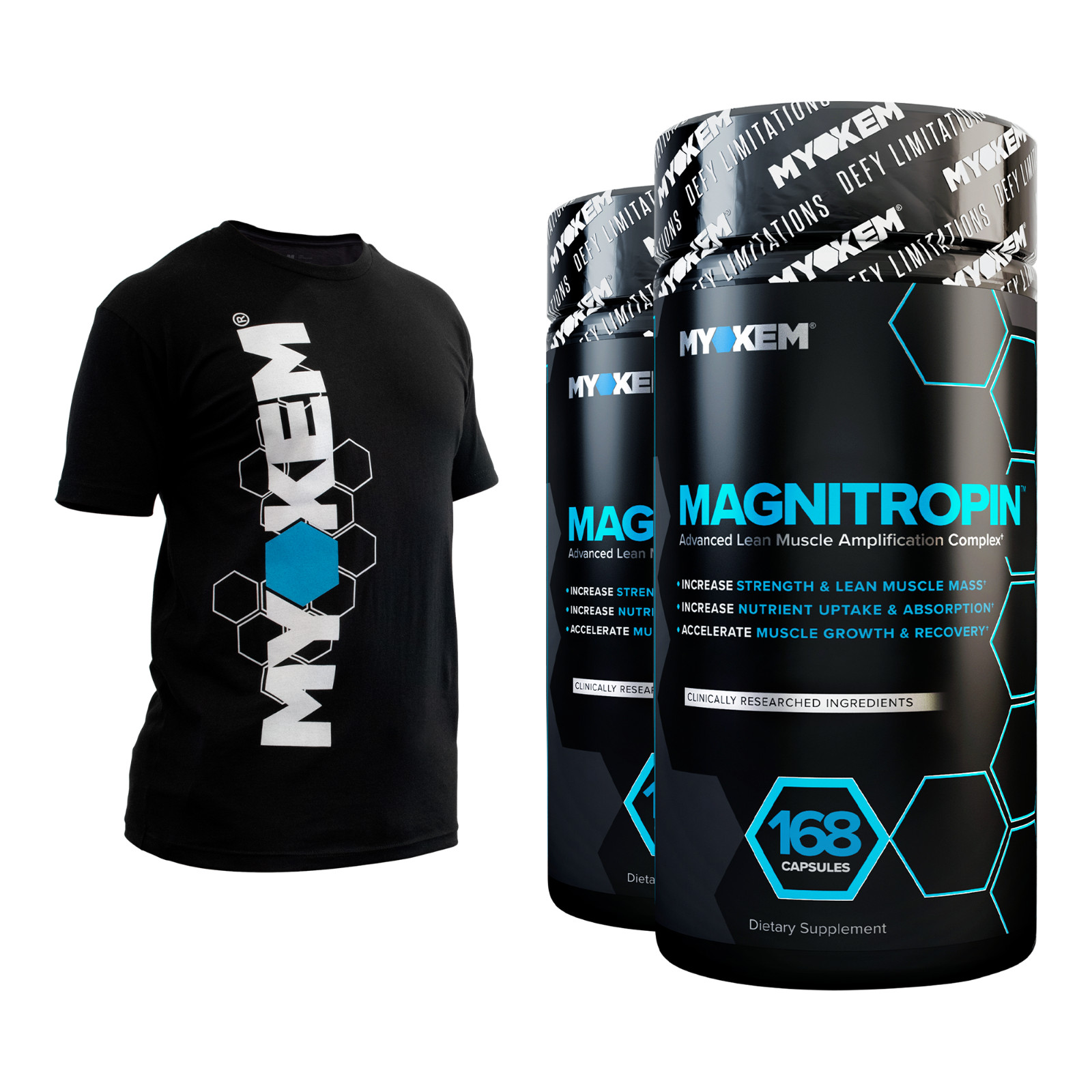 2x Magnitropin Muscle Mass Accelerator & Testosterone Booster + FREE SHIRT