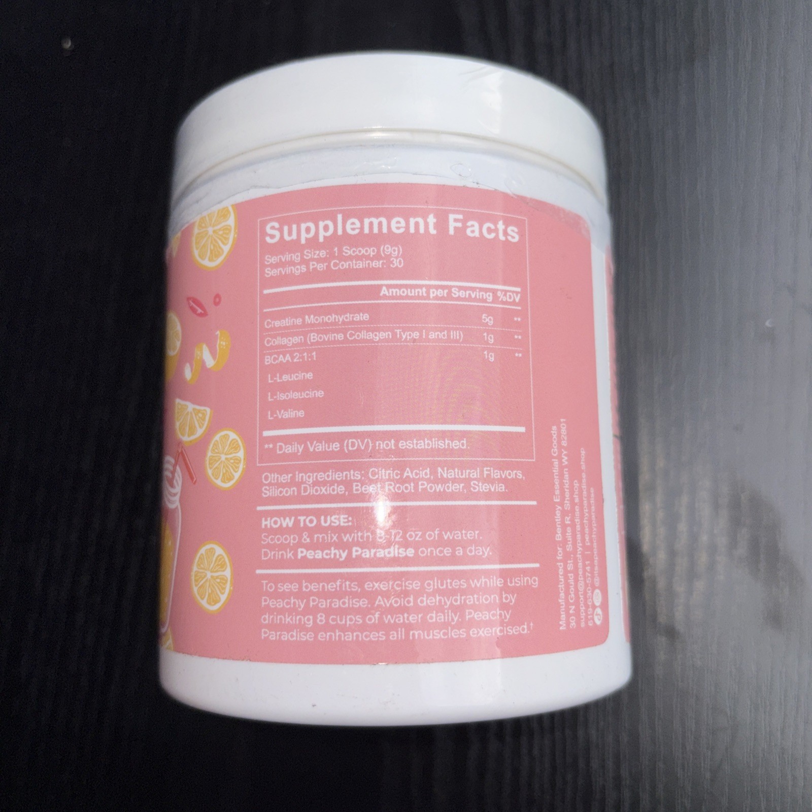 Peachy Paradise Creatine Monohydrate Powder, Booty Builder Creatine for Women
