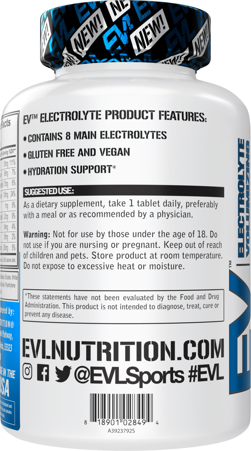 Evlution Nutrition Electrolyte Volumizing Hydration Tablets – 60 Servings