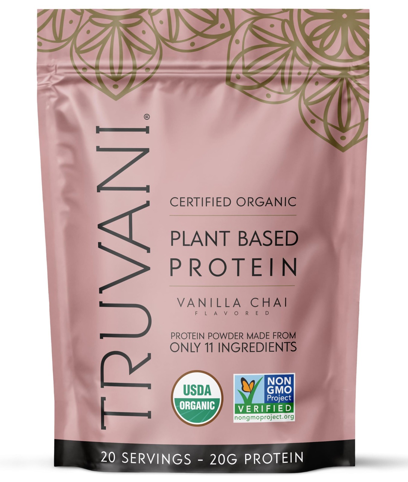 1/27 Truvani Vegan Pea Protein Powder | Vanilla Chai | 20g Protein | 20 Serv