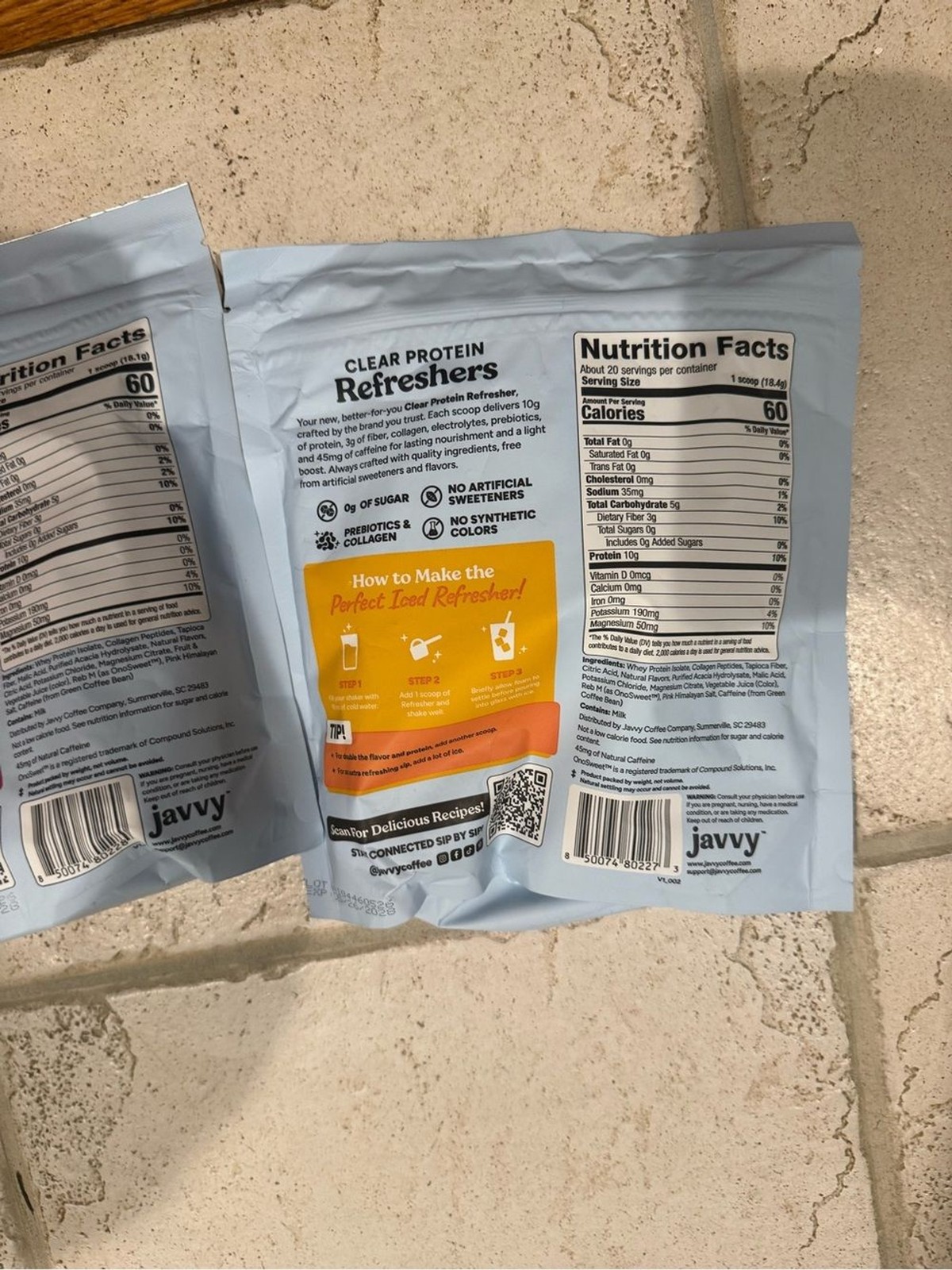 Clear Protein Refresher by Javvy trio flavors