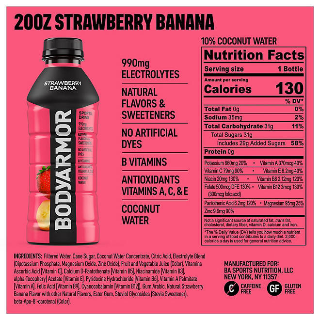 BODYARMOR Sports Drink Variety Pack (20 fl. oz., 18 pk.)