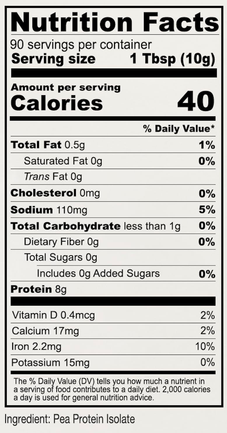 Versatile 2 lb Pea Protein – Gluten Free, Perfect for Smoothies & Baking