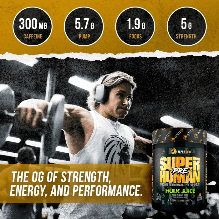 ALPHA LION SUPERHUMAN Performance Pre-Workout Energy 21 Servings Orange Gainsicl