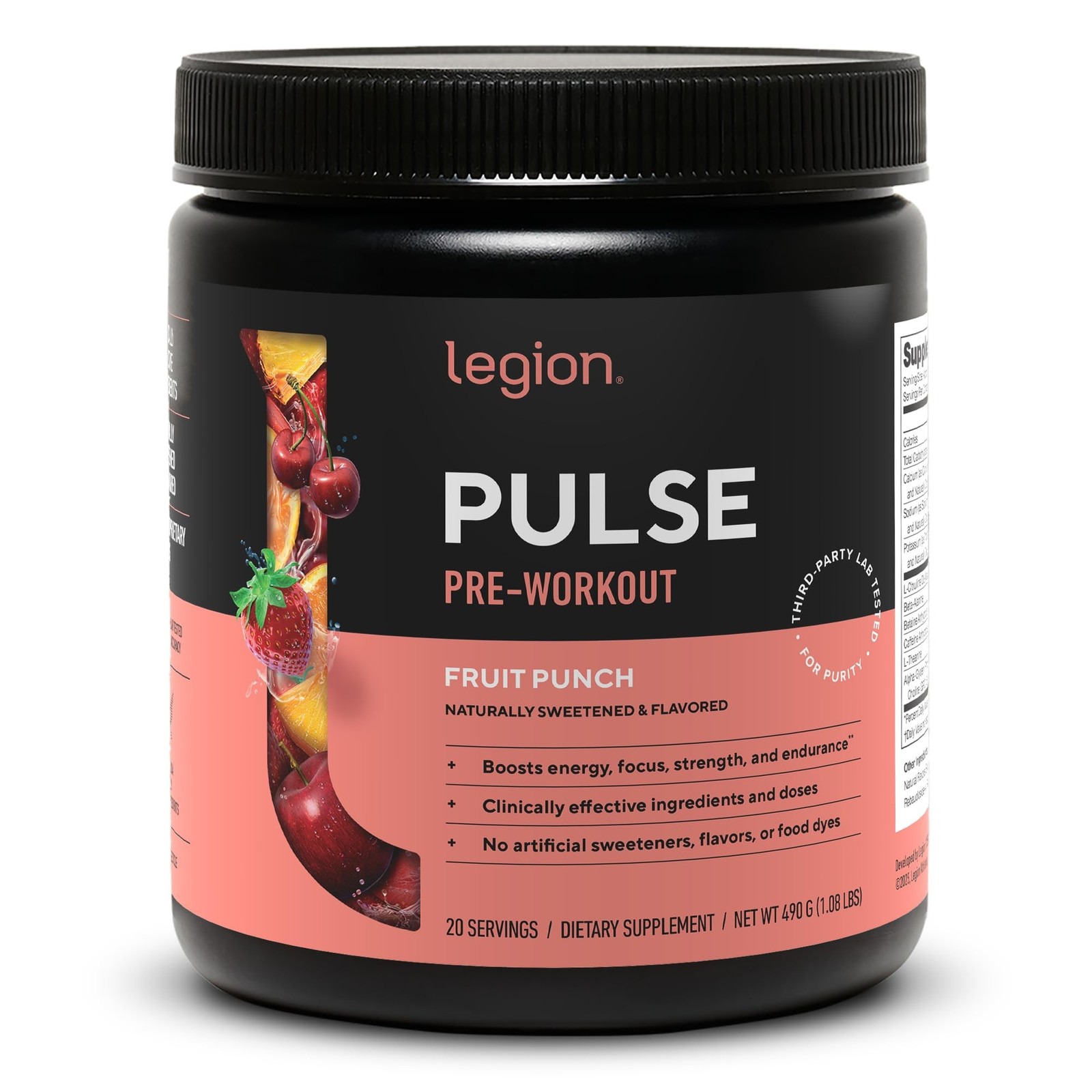 LEGION Pulse Pre Workout Supplement – All Natural Nitric Oxide Preworkout Dri…