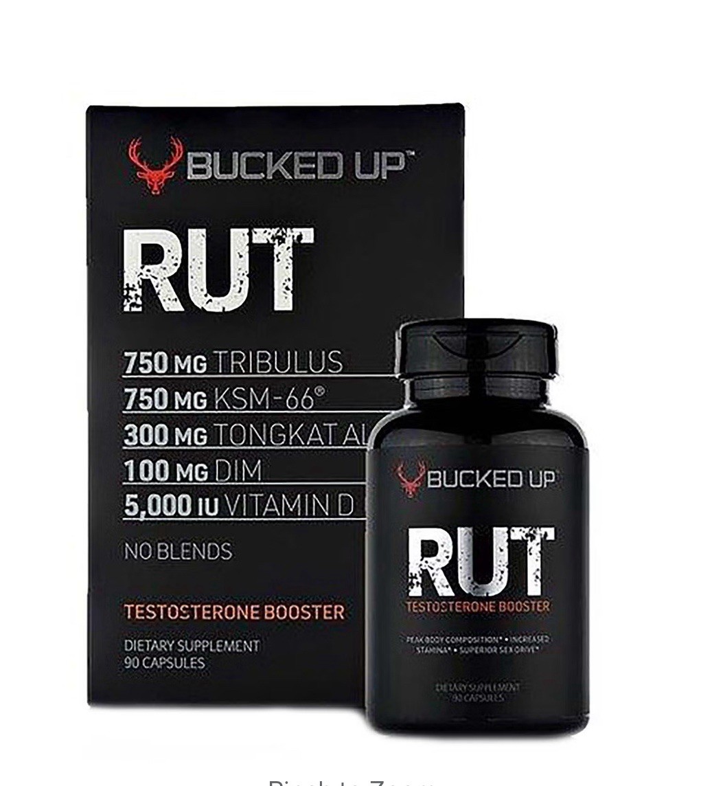 BUCKED UP RUT TESTOSTERONE BOOSTER 90 Capsules 30 Servings change packing…….